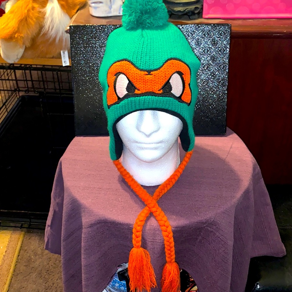 Nickelodeon Teenage Mutant Ninja Turtles Big Face Orange Beanie Adult One Size